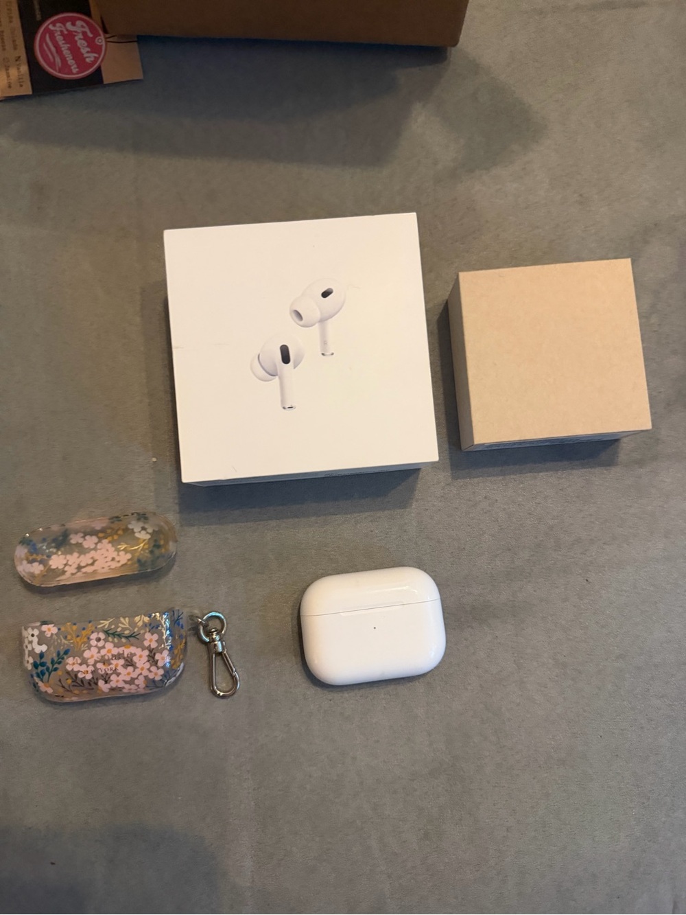 Apple White AirPods Pro Case with Floral Clear Silicone Sleeves